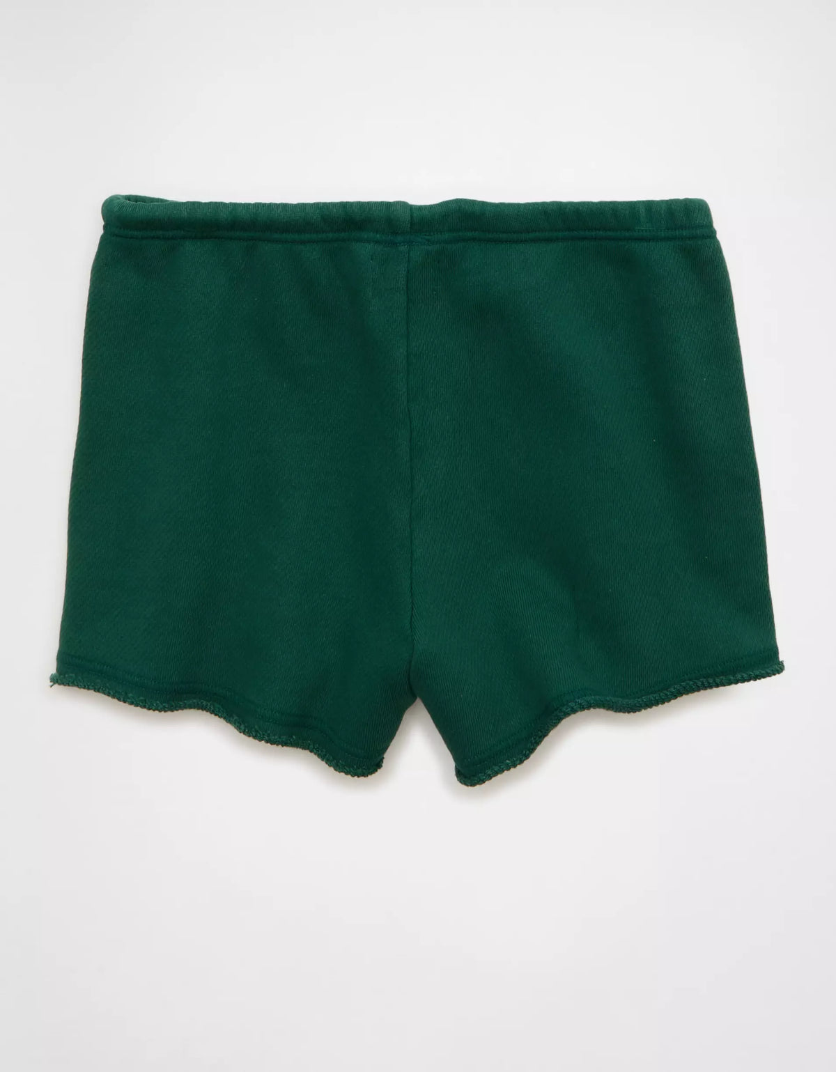 Camper Green Adjustable Drawstring Rolled Waist Terry Fleece Cotton Lounge Sweat Shorts